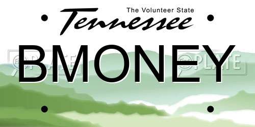 BMONEY Tennessee License Plate