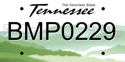 BMP0229 Tennessee License Plate