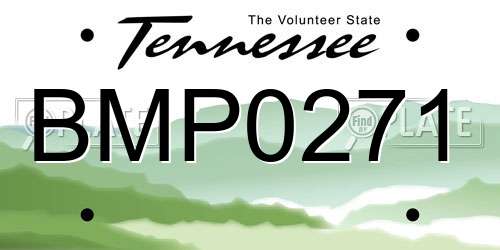 BMP0271 Tennessee License Plate