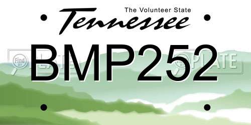 BMP252 Tennessee License Plate