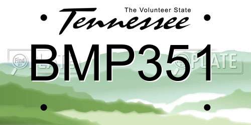 BMP351 Tennessee License Plate