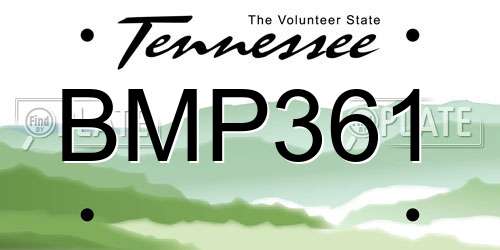 BMP361 Tennessee License Plate