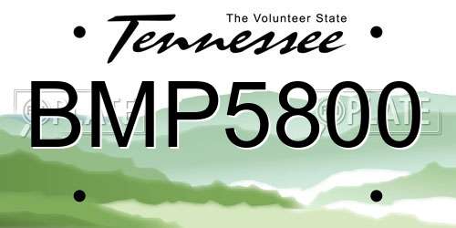 BMP5800 Tennessee License Plate