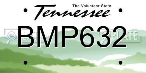 BMP632 Tennessee License Plate