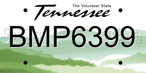 BMP6399 Tennessee License Plate