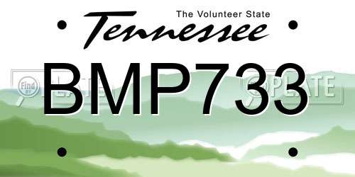 BMP733 Tennessee License Plate