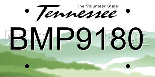 BMP9180 Tennessee License Plate