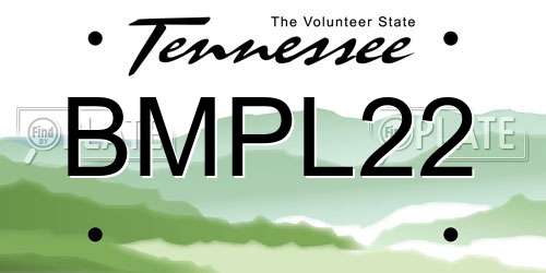 BMPL22 Tennessee License Plate