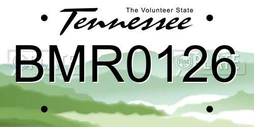 BMR0126 Tennessee License Plate
