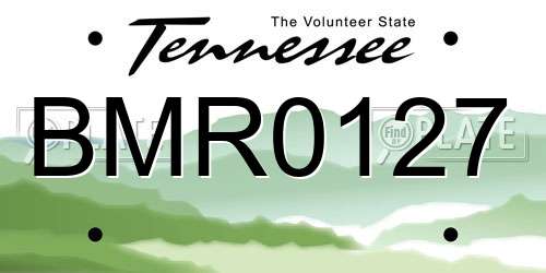 BMR0127 Tennessee License Plate