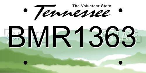 BMR1363 Tennessee License Plate