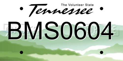 BMS0604 Tennessee License Plate