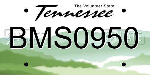 BMS0950 Tennessee License Plate