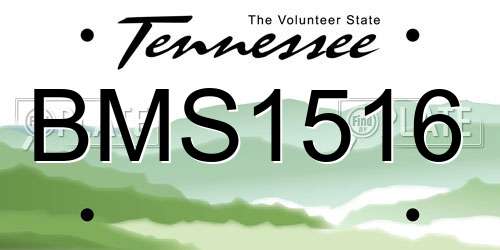 BMS1516 Tennessee License Plate
