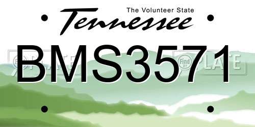 BMS3571 Tennessee License Plate