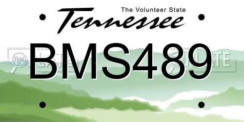 BMS489 Tennessee License Plate