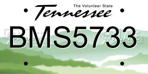 BMS5733 Tennessee License Plate