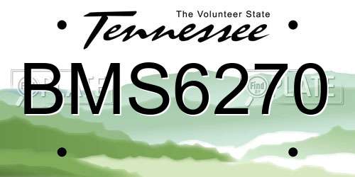 BMS6270 Tennessee License Plate