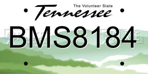 BMS8184 Tennessee License Plate