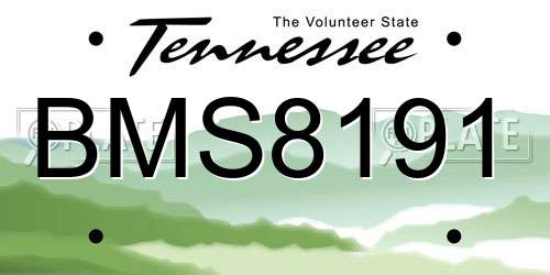 BMS8191 Tennessee License Plate