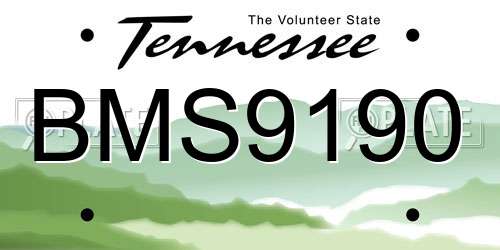 BMS9190 Tennessee License Plate