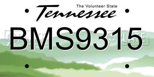 BMS9315 Tennessee License Plate