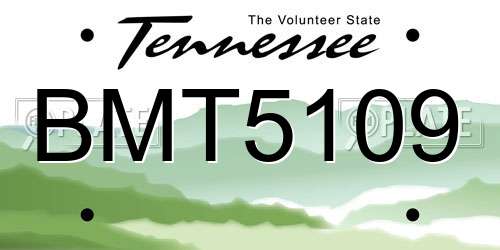 BMT5109 Tennessee License Plate