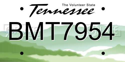 BMT7954 Tennessee License Plate
