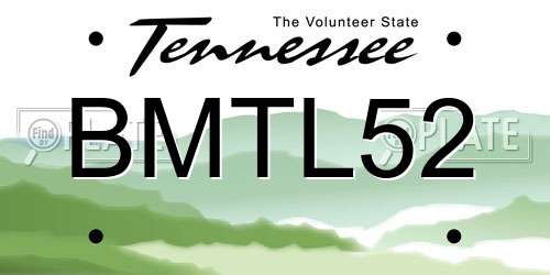 BMTL52 Tennessee License Plate