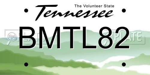BMTL82 Tennessee License Plate