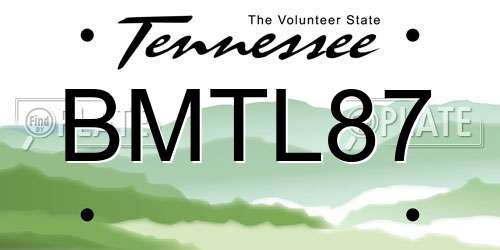 BMTL87 Tennessee License Plate