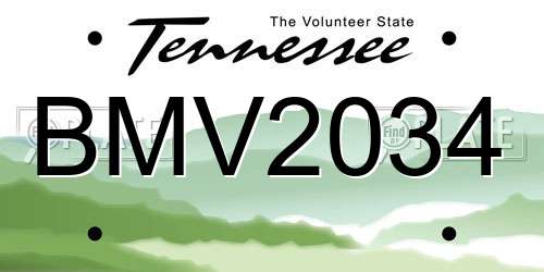 BMV2034 Tennessee License Plate