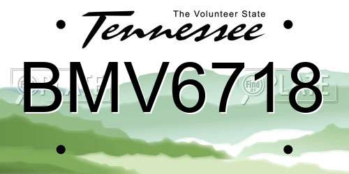 BMV6718 Tennessee License Plate