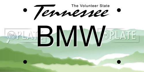 BMW Tennessee License Plate