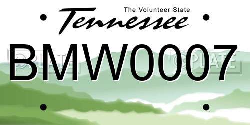 BMW0007 Tennessee License Plate