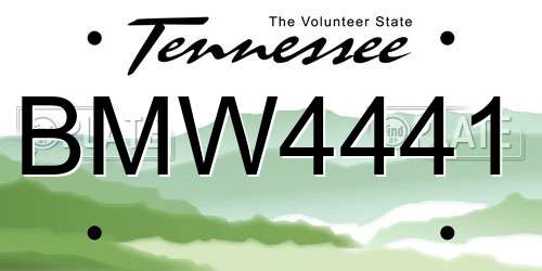 BMW4441 Tennessee License Plate