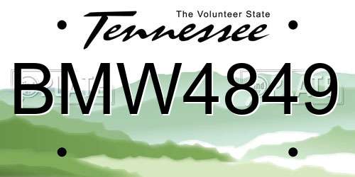 BMW4849 Tennessee License Plate
