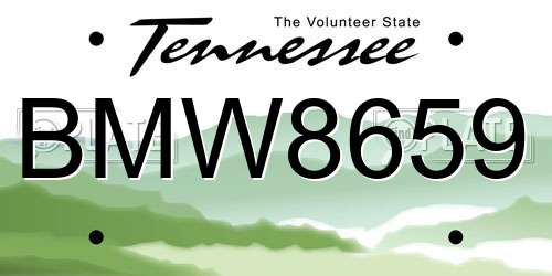 BMW8659 Tennessee License Plate