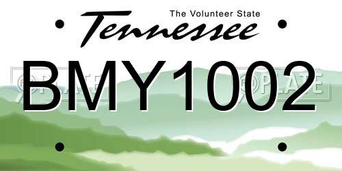 BMY1002 Tennessee License Plate