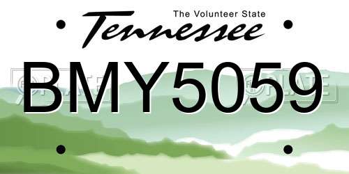 BMY5059 Tennessee License Plate