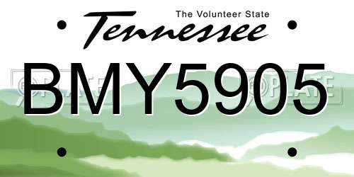 BMY5905 Tennessee License Plate