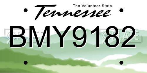 BMY9182 Tennessee License Plate