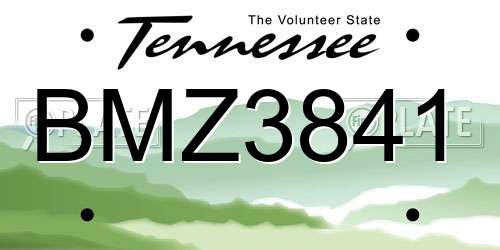 BMZ3841 Tennessee License Plate