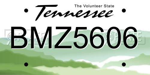 BMZ5606 Tennessee License Plate