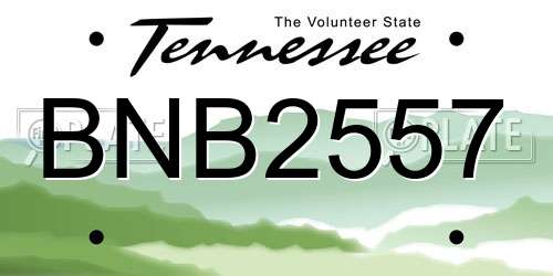 BNB2557 Tennessee License Plate