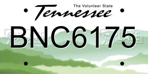 BNC6175 Tennessee License Plate