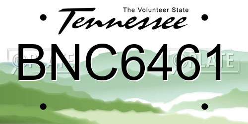 BNC6461 Tennessee License Plate