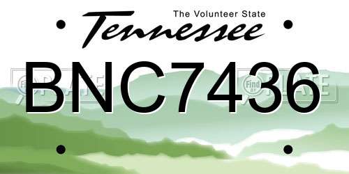 BNC7436 Tennessee License Plate