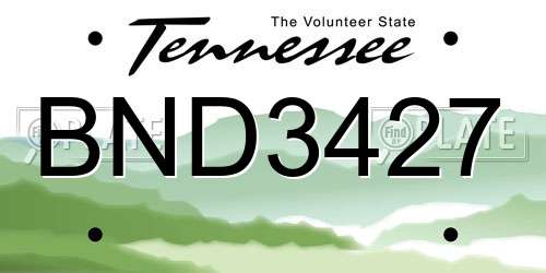 BND3427 Tennessee License Plate