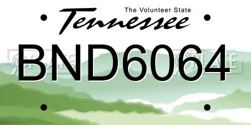 BND6064 Tennessee License Plate